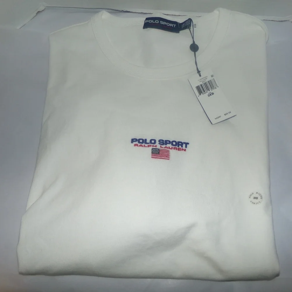Polo Sport Ralph Lauren Mens 3XB White Embroidered Logo T-Shirt NWT